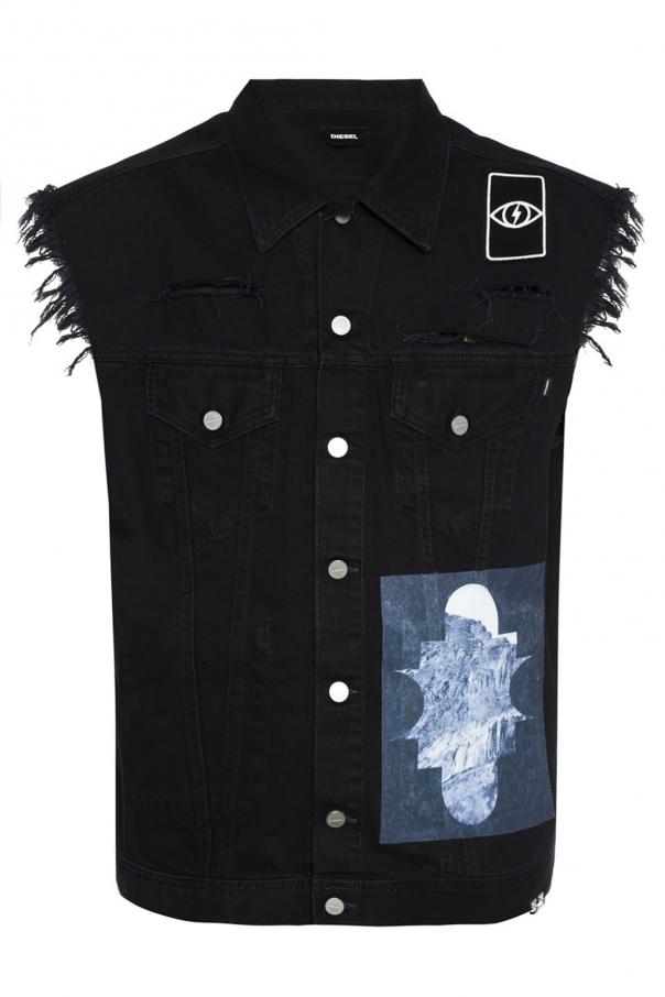 Black Patched oversize denim vest Diesel - Vitkac France